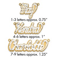 10K 3D Two-tone Satin Diamond-cut Name Plate view 1