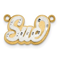 10K 3D Two-tone Satin Diamond-cut Name Plate view 2