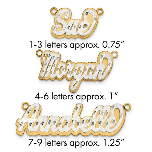 10K 3D Two-tone Satin Diamond-cut Name Plate