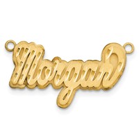 10K Yellow Gold 3D Satin Diamond-cut Name Plate view 4