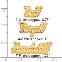 10K Yellow Gold 3D Satin Diamond-cut Name Plate view 3