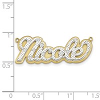 10K Yellow Gold and Rhodium 3D Diamond Name Plate view 2