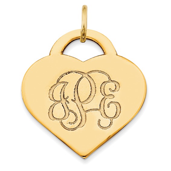 Script Designer Heart Monogram Pendants