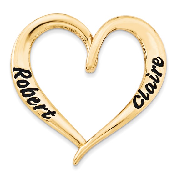 Polished & Antiqued Heart Slide                             