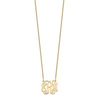 10K Yellow Gold Small Monogram Necklace view 2