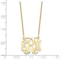 10K Yellow Gold Small Monogram Necklace view 3