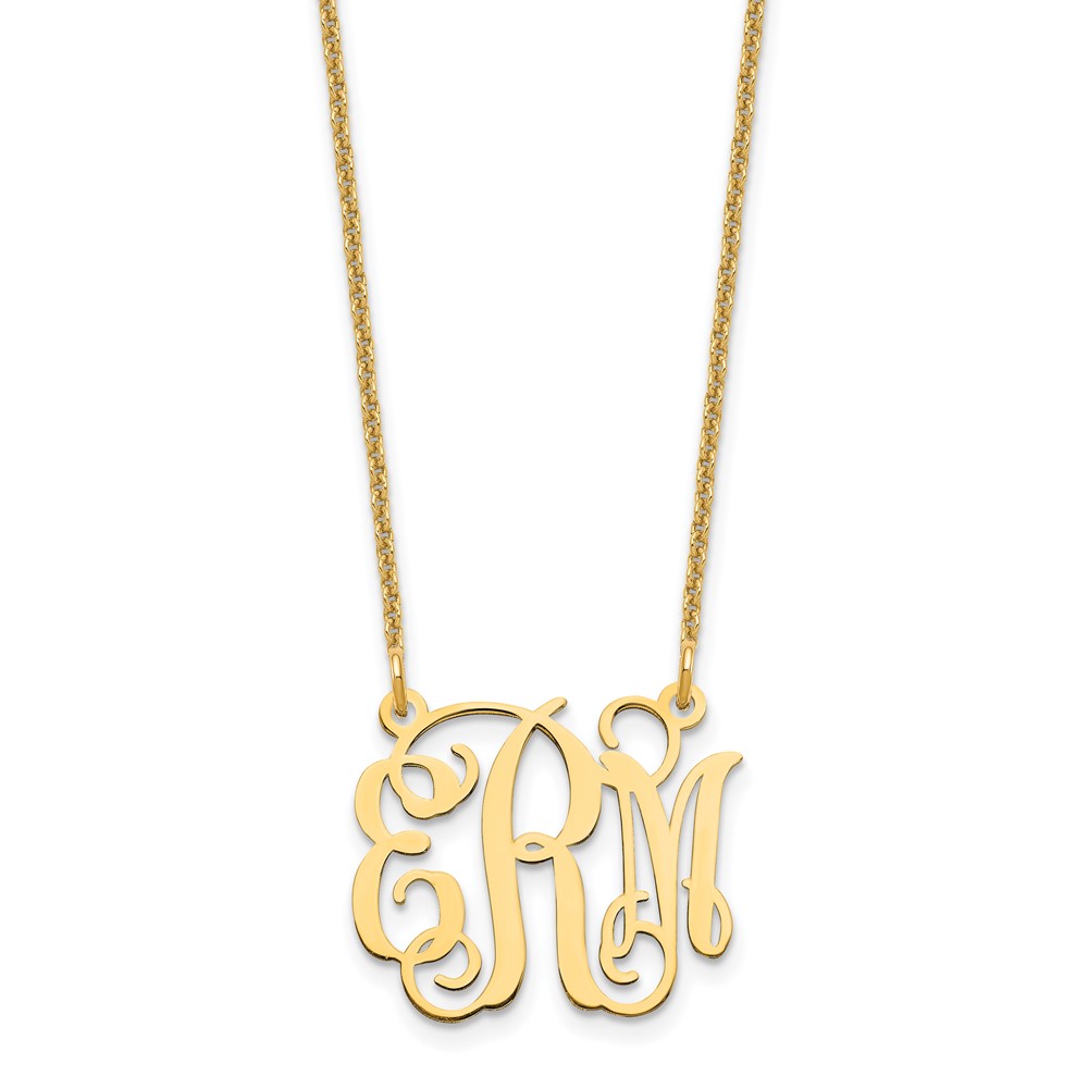 10K Yellow Gold Small Monogram Necklace