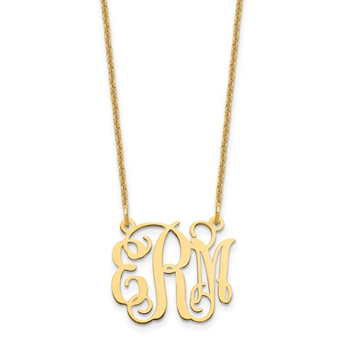 10K Yellow Gold Small Monogram Necklace