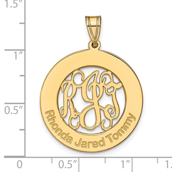 Laser High Polished Monogram & Letters Pendant