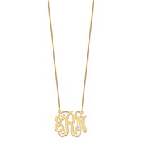 10K Yellow Gold Medium Monogram Necklace view 2