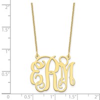 10K Yellow Gold Medium Monogram Necklace view 3