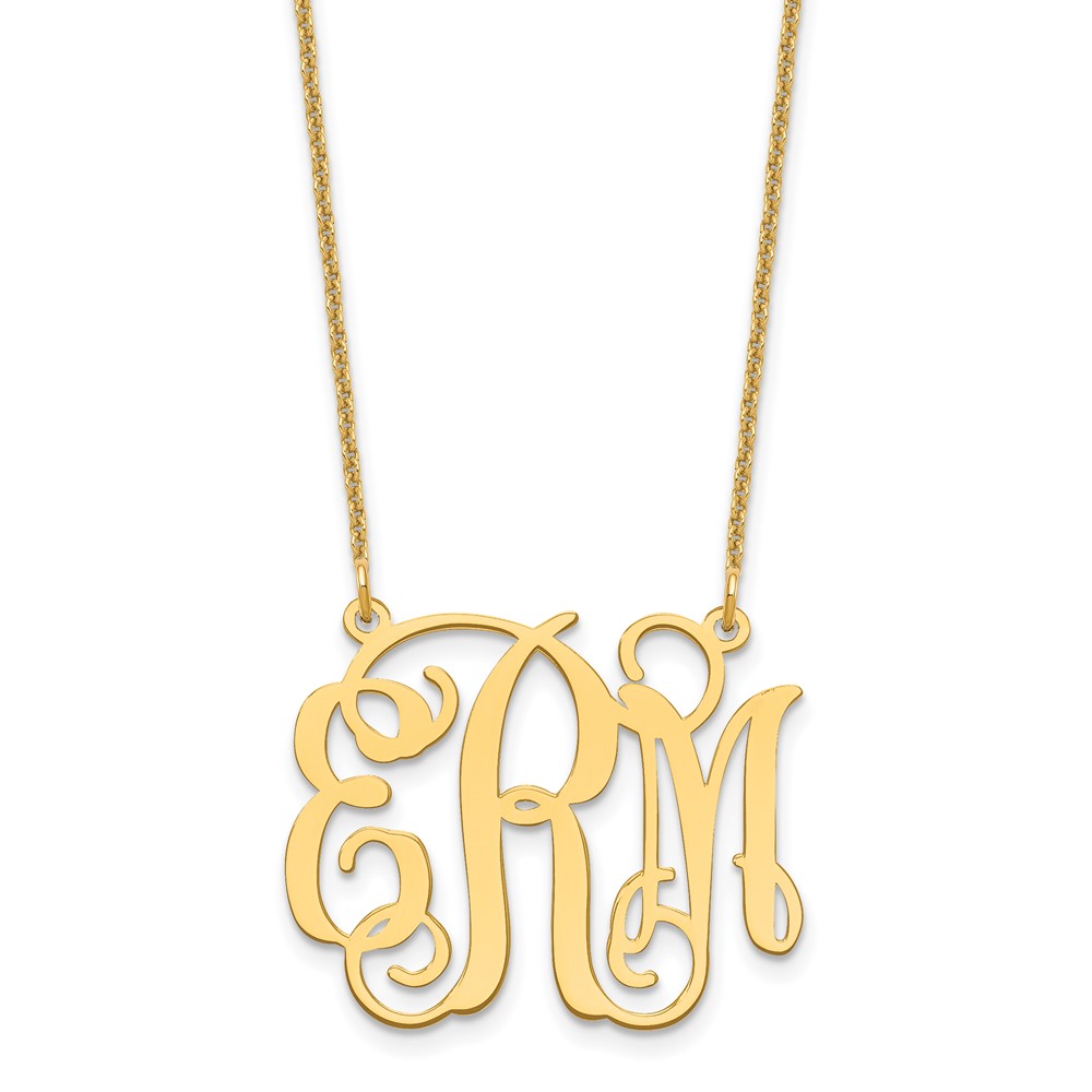 10K Yellow Gold Medium Monogram Necklace