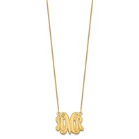 10K Yellow Gold Etched Monogram Necklace view 2