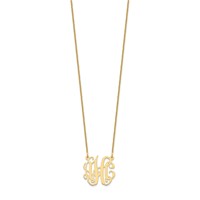 10K Yellow Gold Small Monogram Necklace view 2