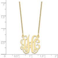 10K Yellow Gold Small Monogram Necklace view 3