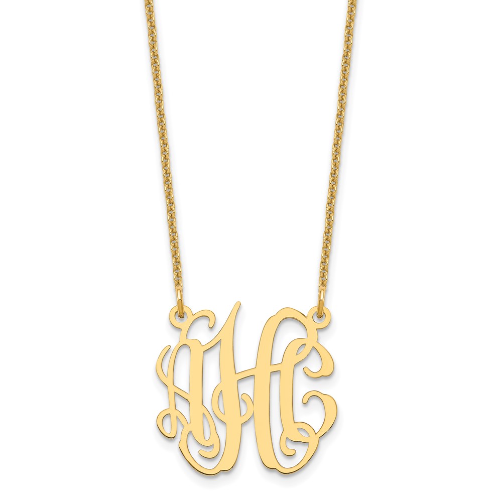 10K Yellow Gold Small Monogram Necklace