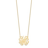 10K Yellow Gold Small Monogram Necklace view 2