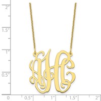 10K Yellow Gold Small Monogram Necklace view 3