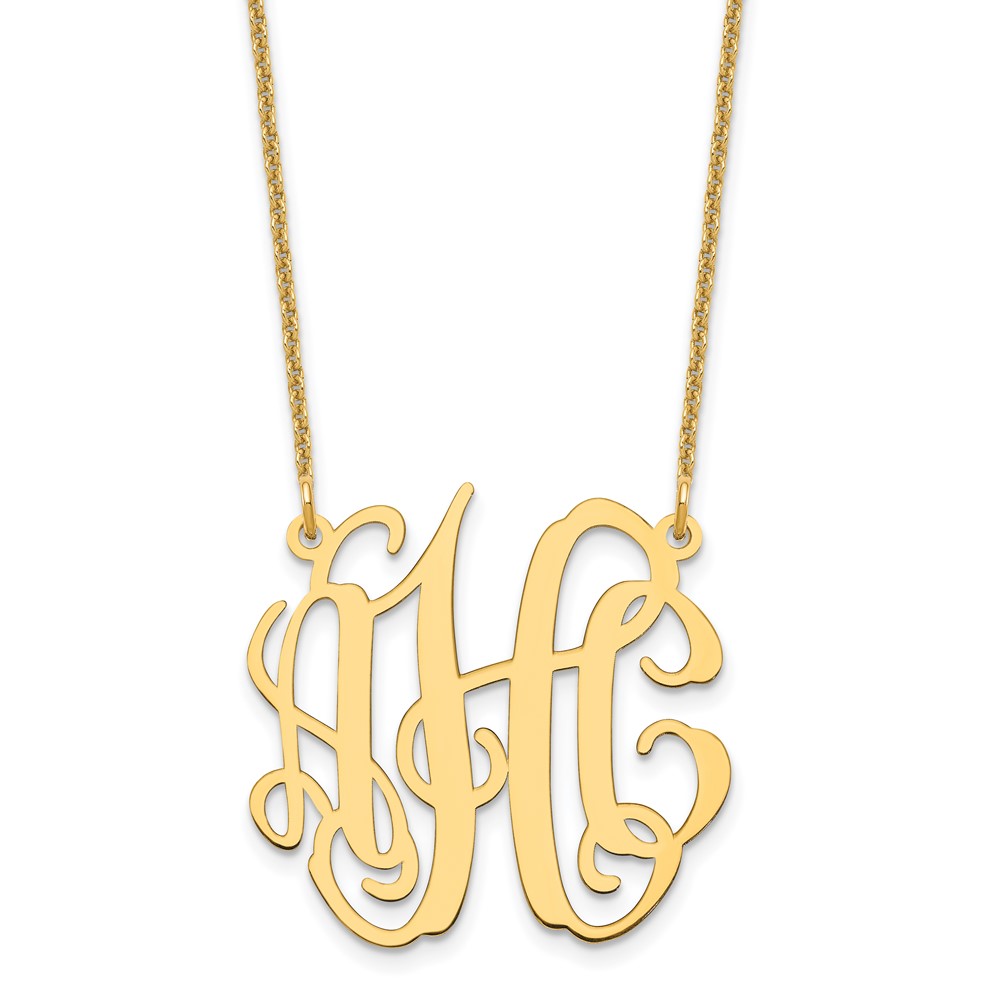 10K Yellow Gold Small Monogram Necklace