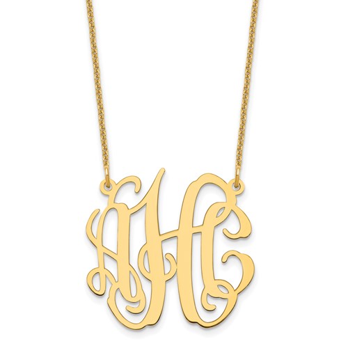 10K Yellow Gold Small Monogram Necklace