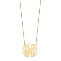 10K Yellow Gold Medium Monogram Necklace view 2