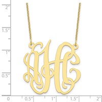 10K Yellow Gold Medium Monogram Necklace view 3