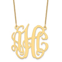 10K Yellow Gold Medium Monogram Necklace view 1