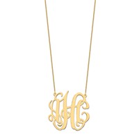 10K Yellow Gold Large Monogram Necklace view 2