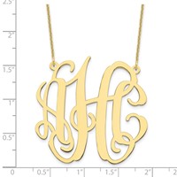 10K Yellow Gold Large Monogram Necklace view 3