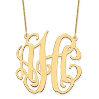 10K Yellow Gold Large Monogram Necklace view 1