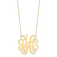 10K Yellow Gold Large Monogram Necklace view 2