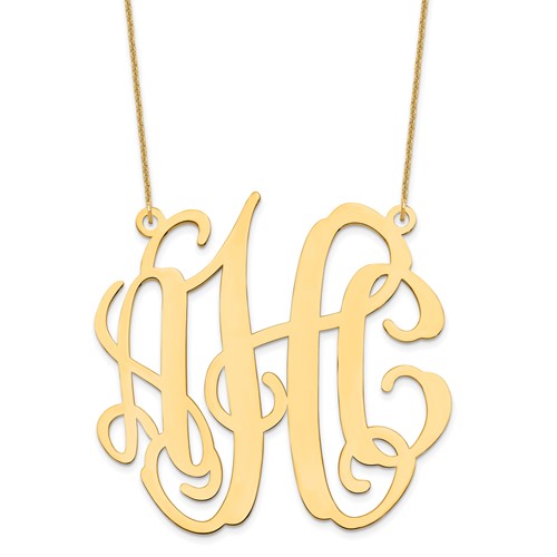 10K Yellow Gold Large Monogram Necklace
