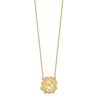 10K Yellow Gold Etched Monogram Necklace view 2