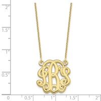 10K Yellow Gold Etched Monogram Necklace view 3