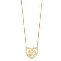 10K Yellow Gold Monogram Heart Necklace view 2