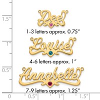 10K Yellow Gold with 14K Bezel Birthstone Heart Name Plate view 3
