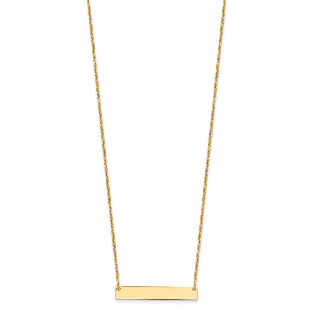 10k Yellow Gold Small Blank Bar Necklace (10XNA637Y)