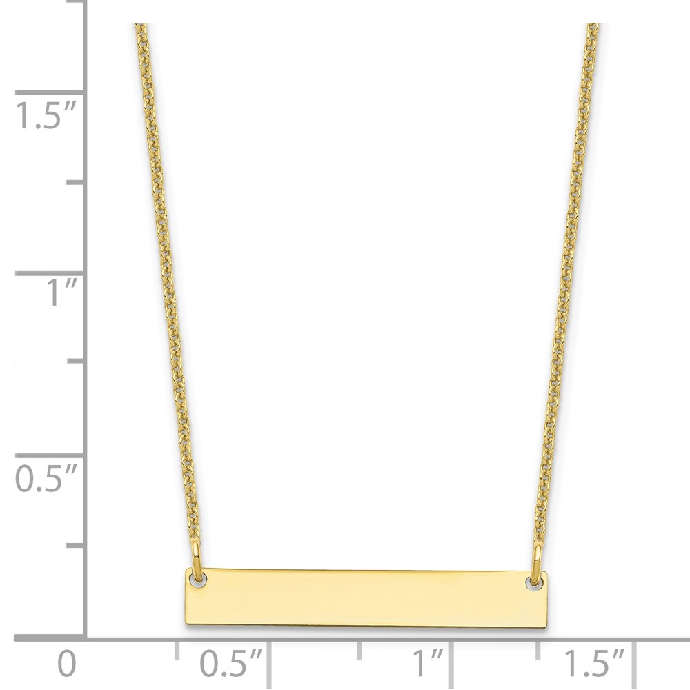 10k Yellow Gold Small Blank Bar Necklace (10XNA637Y)