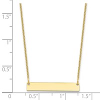 10K Yellow Gold Small Blank Bar Necklace view 3