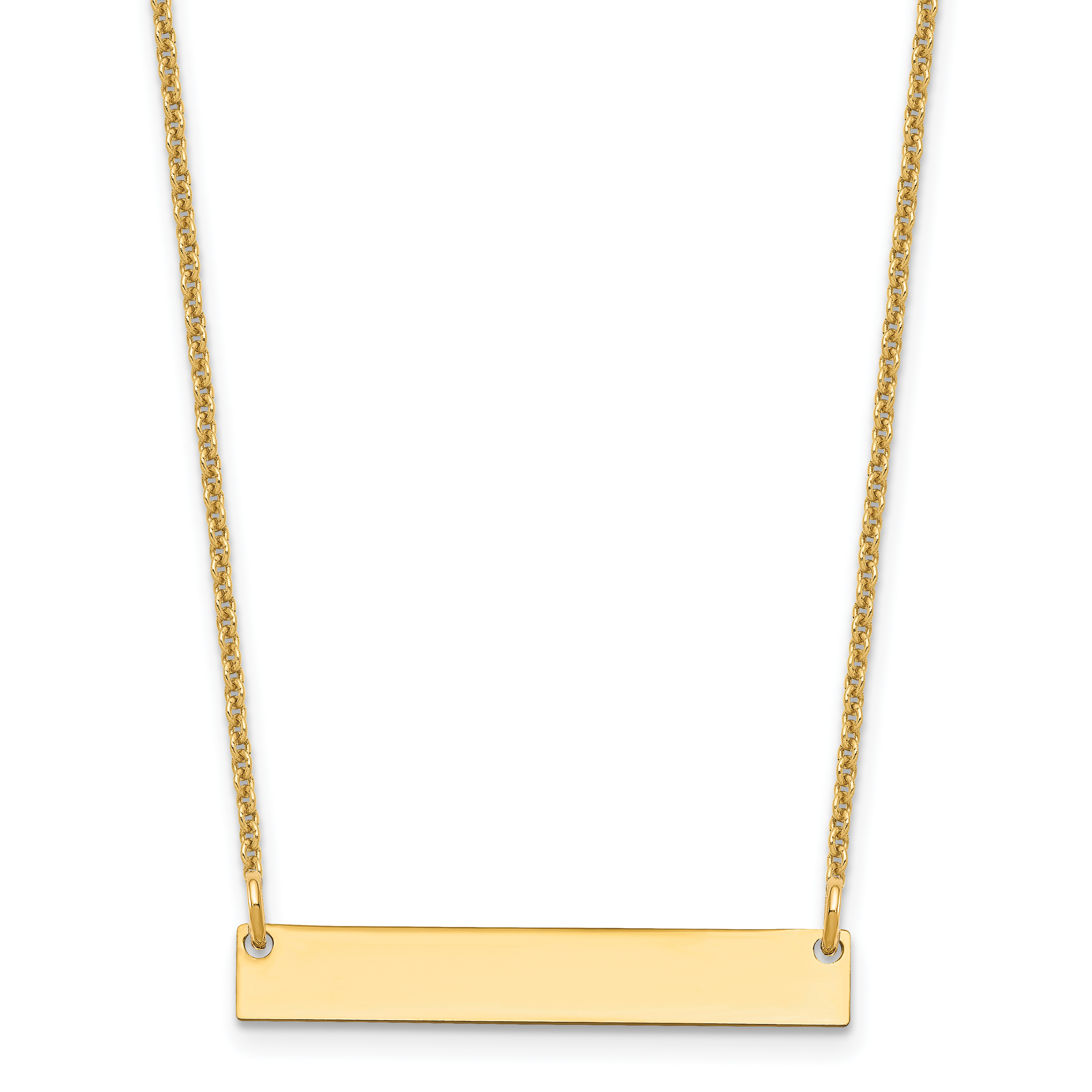 10k Yellow Gold Small Blank Bar Necklace (10XNA637Y)
