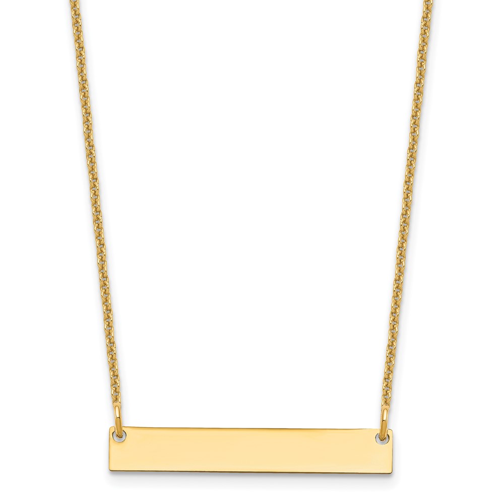10k Yellow Gold Small Blank Bar Necklace (10XNA637Y)