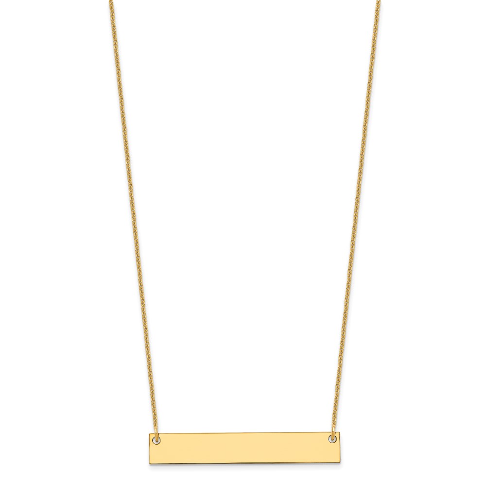 10k Yellow Gold Medium Blank Bar Necklace (10XNA638Y)