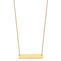 10K Yellow Gold Medium Blank Bar Necklace view 2