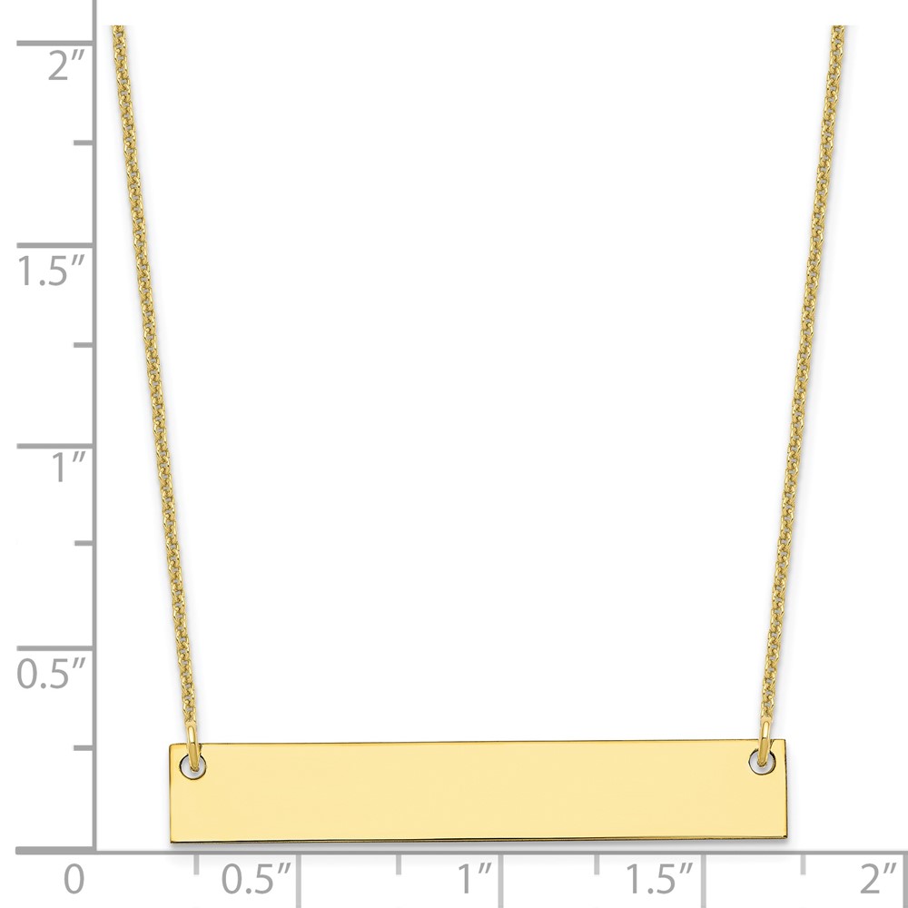 10k Yellow Gold Medium Blank Bar Necklace (10XNA638Y)