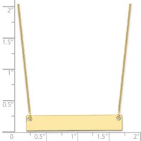 10K Yellow Gold Medium Blank Bar Necklace view 3