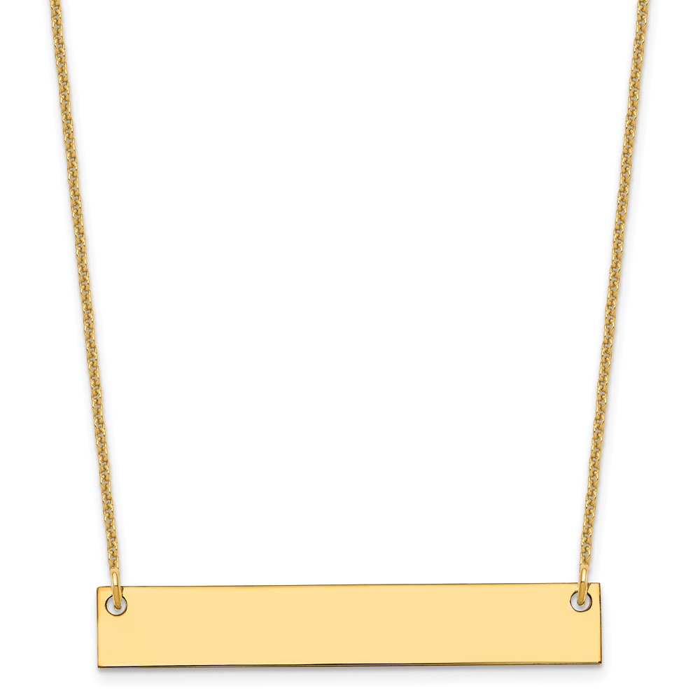10k Yellow Gold Medium Blank Bar Necklace (10XNA638Y)
