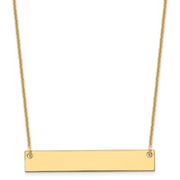 10K Yellow Gold Medium Blank Bar Necklace view 1
