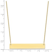 10K Yellow Gold Large Blank Bar Necklace view 3