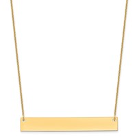 10K Yellow Gold Large Blank Bar Necklace view 1