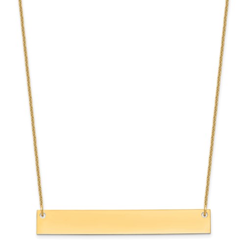 10K Yellow Gold Large Blank Bar Necklace